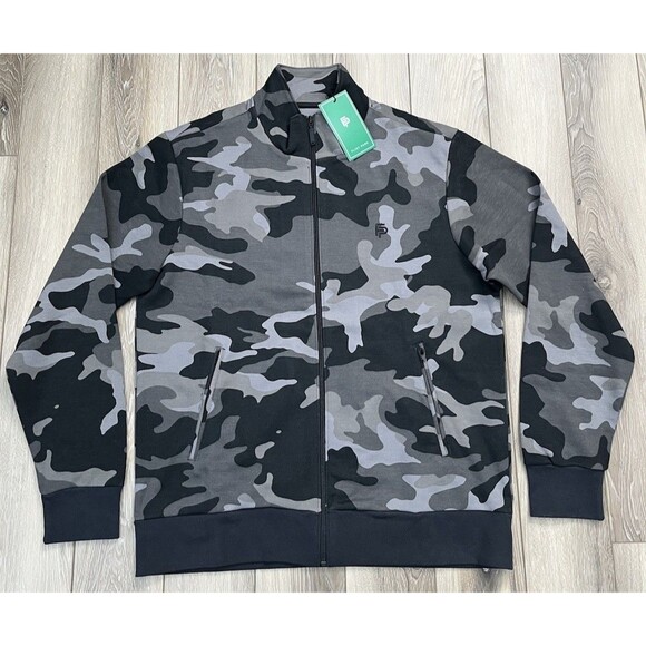 Flint Park Camo Full Zip Athletic Golf/Tennis/Pickleball Sweatshirt Mens L NEW - Picture 2 of 9